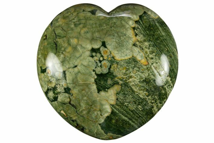 Polished Rainforest Jasper (Rhyolite) Heart - Australia #311954